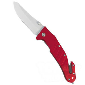 Zavírací nůž AUTO CLIP Mil-Tec® s kombinovaným ostřím - červený (Barva: Červená)