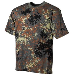 Bavlněné tričko US army MFH® s krátkým rukávem - flecktarn (Barva: Flectarn, Velikost: S)