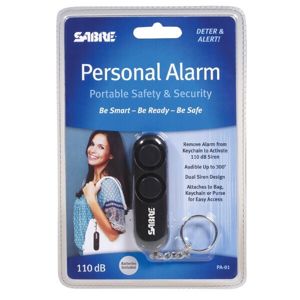 Obranný osobní alarm SABRE RED® Personal Alarm - černý (Barva: Černá)