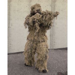 Maskovací oblek “Hejkal“ Ghillie Suit 4-dílný ANTI FIRE Mil-Tec® - desert (Barva: Khaki, Velikost: M - L)