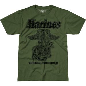 Pánské tričko 7.62 Design® USMC Retro - zelené (Barva: Zelená, Velikost: S)