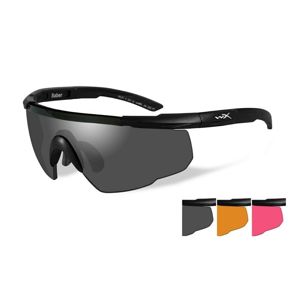 Střelecké brýle Wiley X® Saber Advanced, sada - černý rámeček, sada - kouřově šedé, oranžové Light Rust a růžové Vermillion čočky (Barva: Černá, Čočky