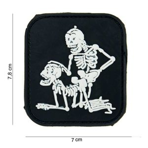 Nášivka Two Skeletons 101INC® - černá (Barva: Černá)