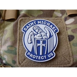 Nášivka Saint Michael Protect Us JTG® - modrá (Barva: Modrá)