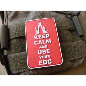 Nášivka Keep Calm and use your EDC JTG® – Červená (Barva: Červená)