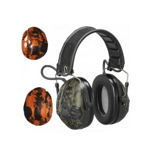 Elektronická ochranná sluchátka 3M® PELTOR® SportTac™ Slimline – Zelená / Oranžová Camo (Barva: Zelená / Oranžová Camo)