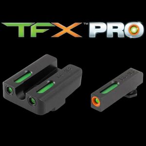 Mířidla TFX Pro Tritium / Fiber-Optic Truglo® - Glock® High Set PRO ORN – Černá (Barva: Černá)