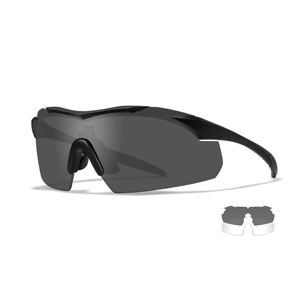 Střelecké brýle Vapor 2.5 Wiley X®, 2 skla – Čiré + Kouřově šedé, Černá (Barva: Černá, Čočky: Čiré + Kouřově šedé)
