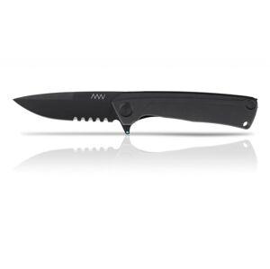 Zavírací nůž ANV® Z100 / kombinované ostří / G10 Liner Lock, Černý – DLC ČERNÁ ČEPEL (Barva: Černá, Varianta: DLC ČERNÁ ČEPEL)