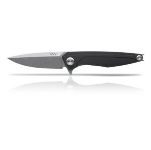 Zavírací nůž ANV® Z300 Dural Liner Lock - Černá rukojeť, šedá čepel - Stone Wash (Barva: Černá, Varianta: Šedá čepel - Stone Wash)