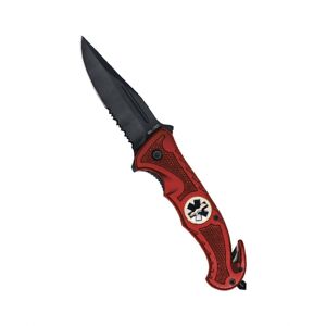 Zavírací nůž RESCUE Mil-Tec® s kombinovaným ostřím – Červená (Barva: Červená)