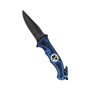 Zavírací nůž RESCUE Mil-Tec® s kombinovaným ostřím – Modrá (Barva: Modrá)