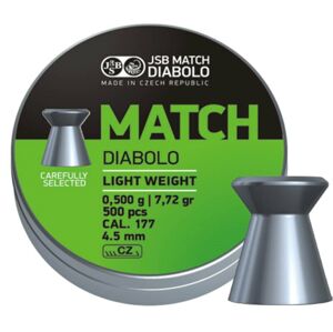 Diabolky Green Match Light Weight 4.51 mm JSB® / 500 ks (Barva: Vícebarevná)