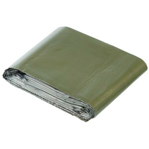 Nouzová záchranná deka - alu fólie MFH® – Zelená / stříbrná (Barva: Zelená / stříbrná)