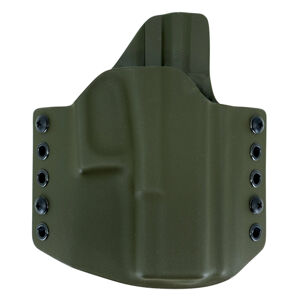 OWB Glock 19 - vnější pistolové pouzdro s polovičním SweatGuardem RH Holsters® – Olive Green (Barva: Olive Green, Typ uchycení: Kovový průvlek)