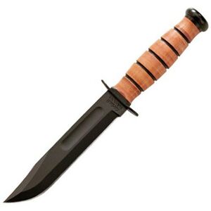 Nůž s pevnou čepelí U.S. NAVY KA-BAR® – Černá čepel, Hnědá (Barva: Hnědá, Varianta: Černá čepel)