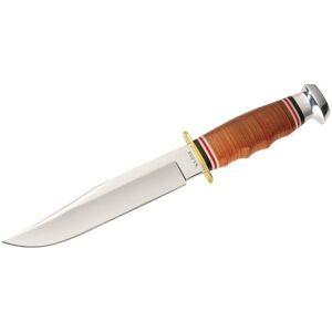 Nůž s pevnou čepelí Bowie KA-BAR® – Stříbrná čepel – Satin, Hnědá (Barva: Hnědá, Varianta: Stříbrná čepel – Satin)