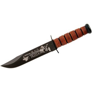 Nůž s pevnou čepelí US Army Iraqi Freedom KA-BAR® – Černá čepel, Hnědá (Barva: Hnědá, Varianta: Černá čepel)