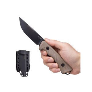 Nůž s pevnou čepelí P200 ANV® – Černá čepel - Cerakote, Písková (Barva: Písková, Varianta: Černá čepel - Cerakote)