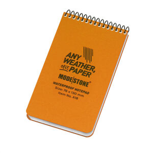 Voděodolný zápisník čtverečkovaný Handy Pad 76 mm × 130 mm Modestone®, 30 listů – Oranžová (Barva: Oranžová)